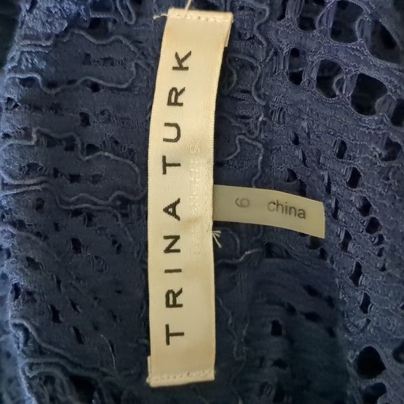 trina turk eyelet/crochet/lacey/sheer boho jacket/blazez size 6 - Picture 7 of 7